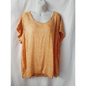 Adrienne Vittadini yellow floral sz 2X NWT blouse